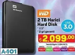 WD 2 TB HARİCİ HARD DİSK WD 2 TB HARİCİ HARD DİSK
